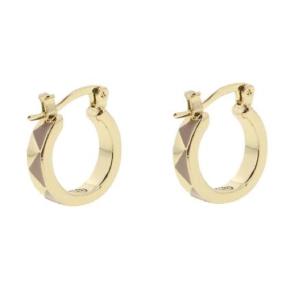 House of Harlow 1960 Jewelry - house of harlow // enamel triangle gold tiny hoops